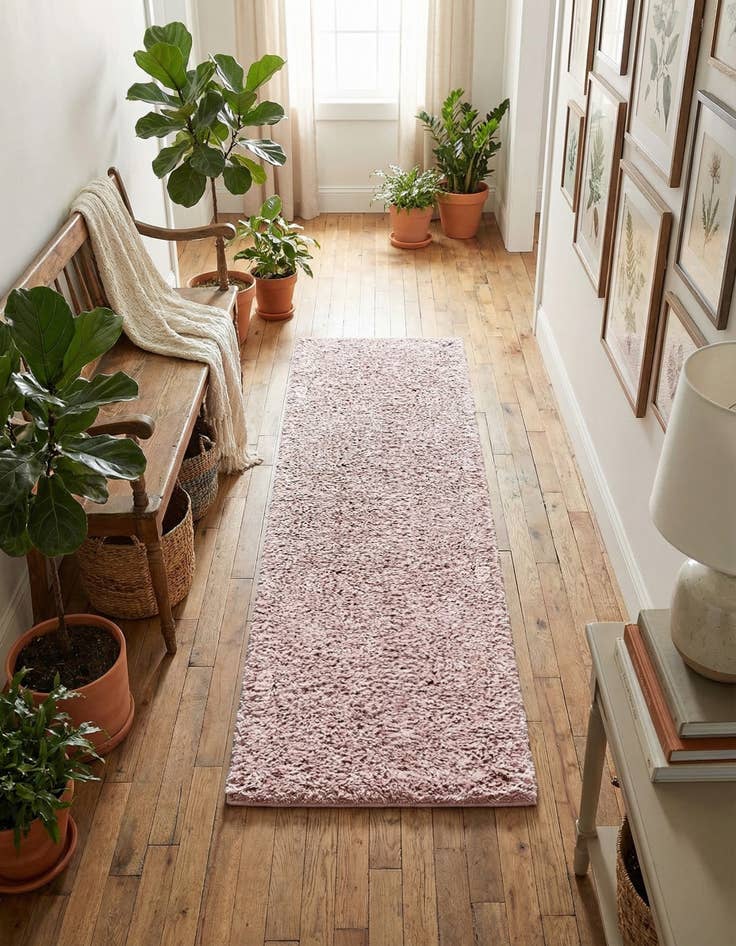 Detail image of 2' x 6' 9 Soft Solid Shag Runner Rug