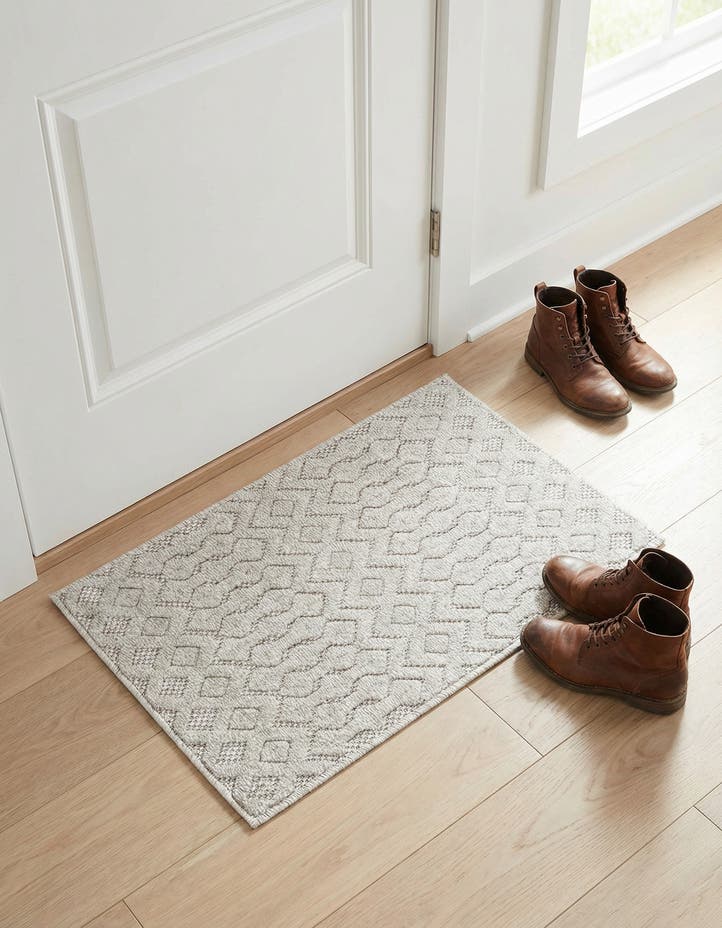 2' x 3' Easy-Clean Trellis Textured Indoor...