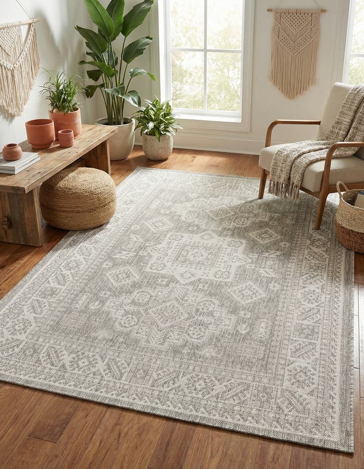 5' 3 x 7' Easy-Clean Aztec Indoor / Outdoor ...