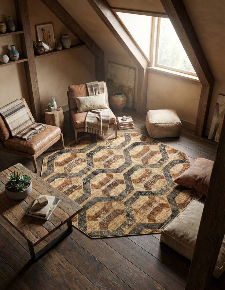 Detail image of 8' x 8' Saturn Octagon Rug