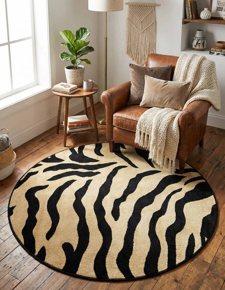 Detail image of 4' x 4' Safari Round Rug