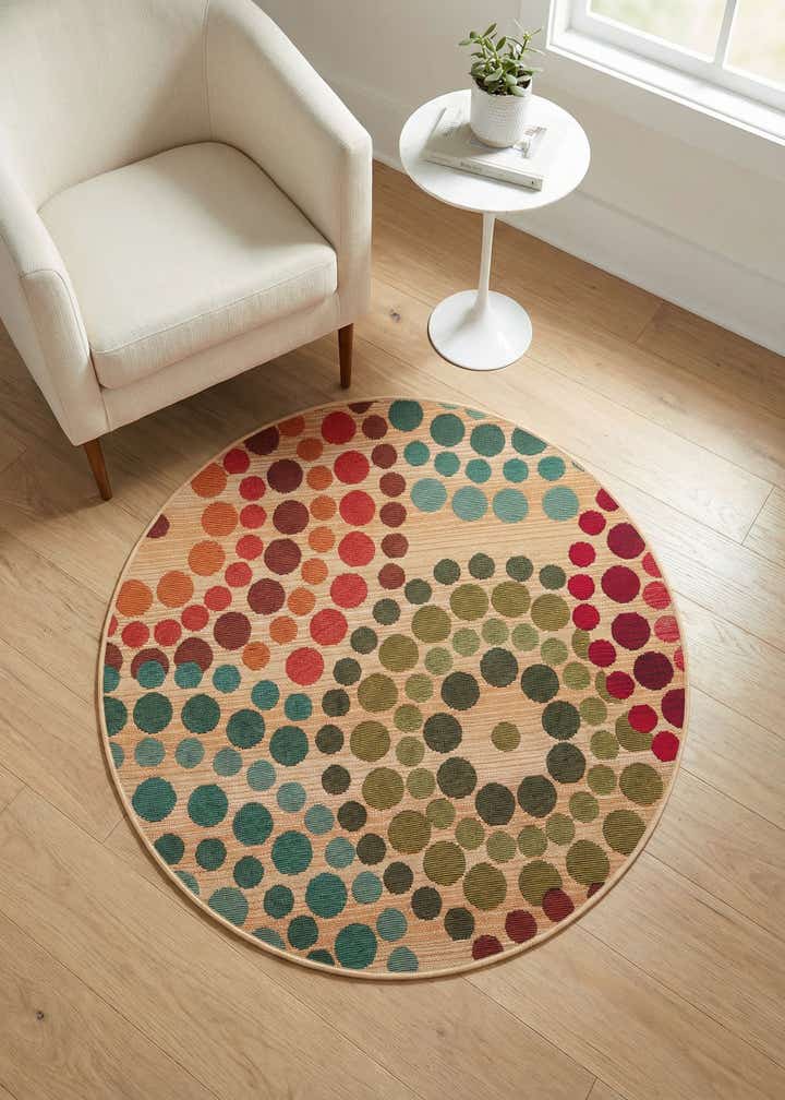 3' x 3' Easy-Clean Modern Indoor / Outdoor Round Rug