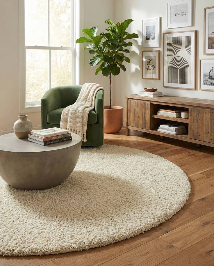 Detail image of 7' 10 x 7' 10 Solid Shag Round Rug