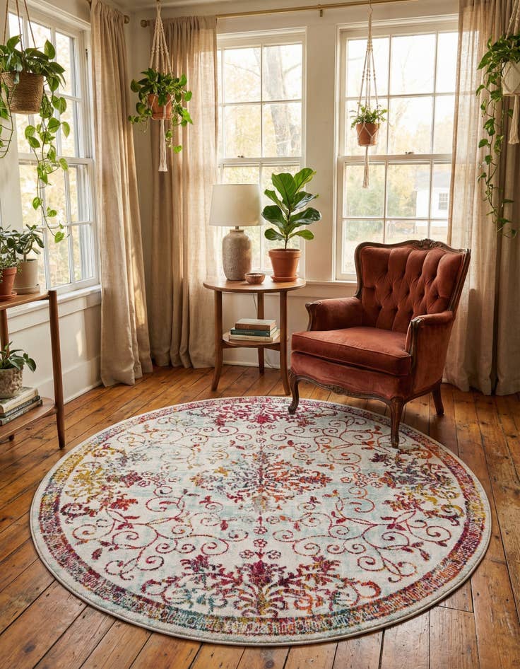 Detail image of 7' 10 x 7' 10 Madeline Round Rug