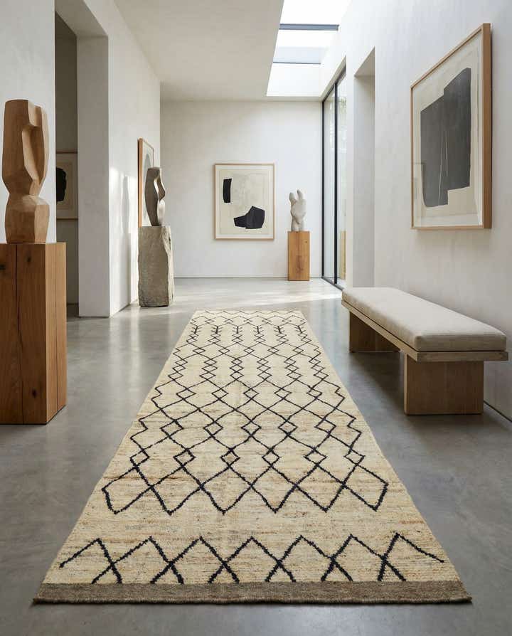 4' 4 x 15' Hand Knotted Moroccan Wool Runner Rug