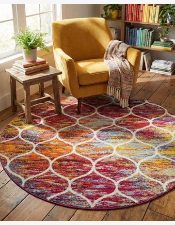 Lattice Frieze Round Rug