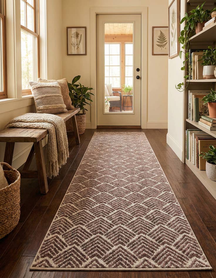 Detail image of 2' x 8' Eco Trellis Runner Rug