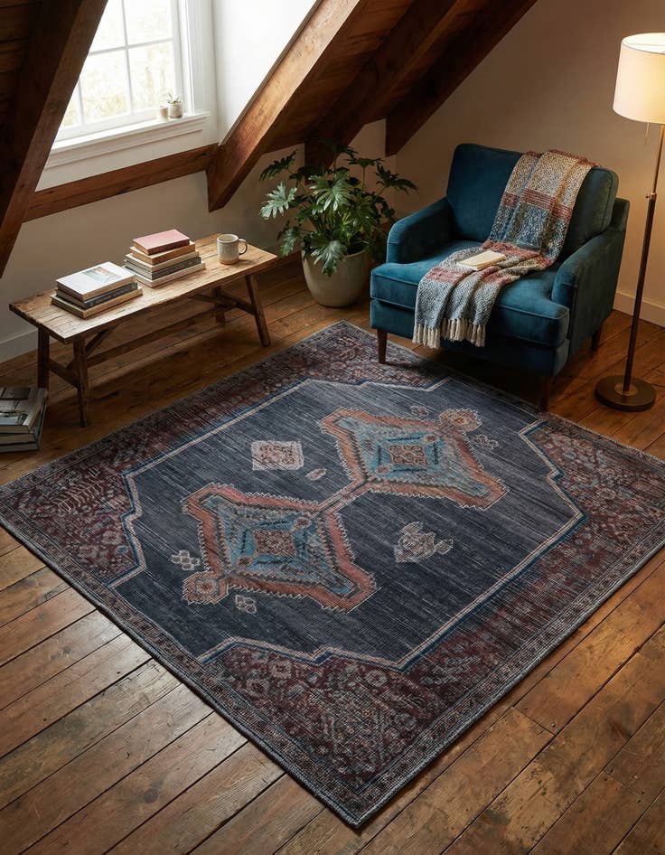 Detail image of 5' 3 x 5' 3 Washable Sisu Square Rug