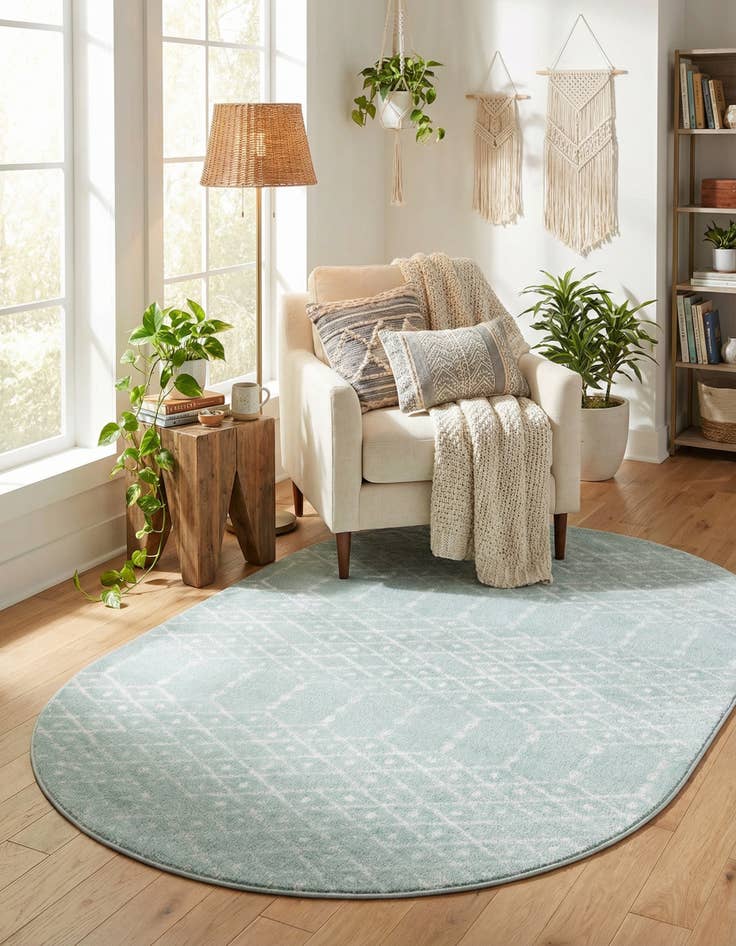 Detail image of 5' 3 x 8' Paxon Trellis Oval Rug