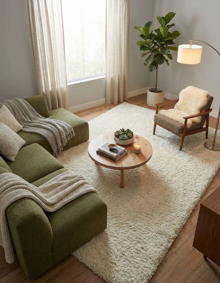 Detail image of 7' 10 x 11' Solid Shag Rug