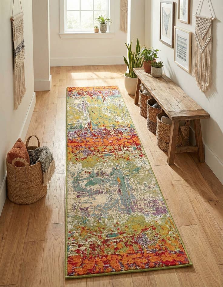 Detail image of 2' x 8' Washable Modern Indoor / Outdoor Runner Rug