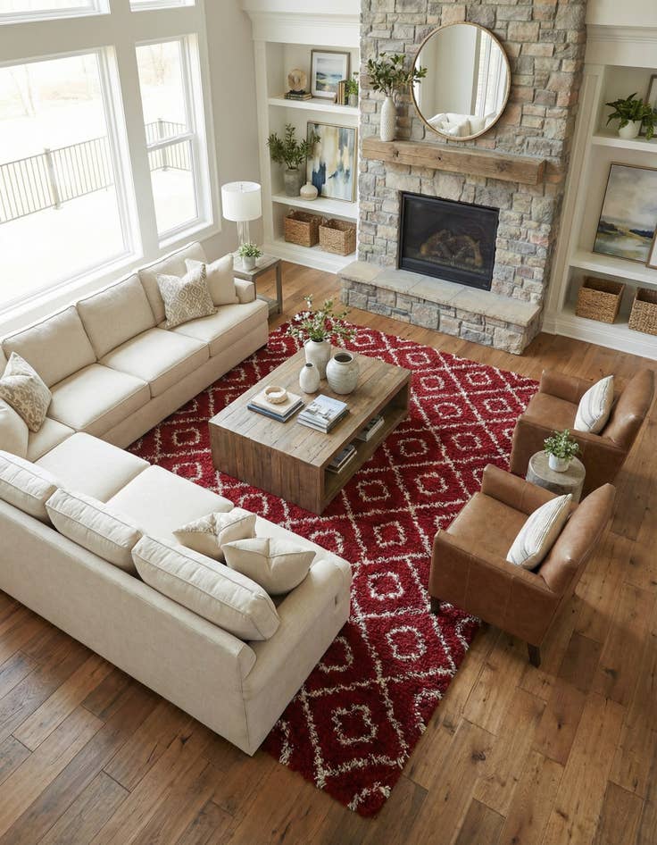 Detail image of 10' x 13' Lattice Shag Rug