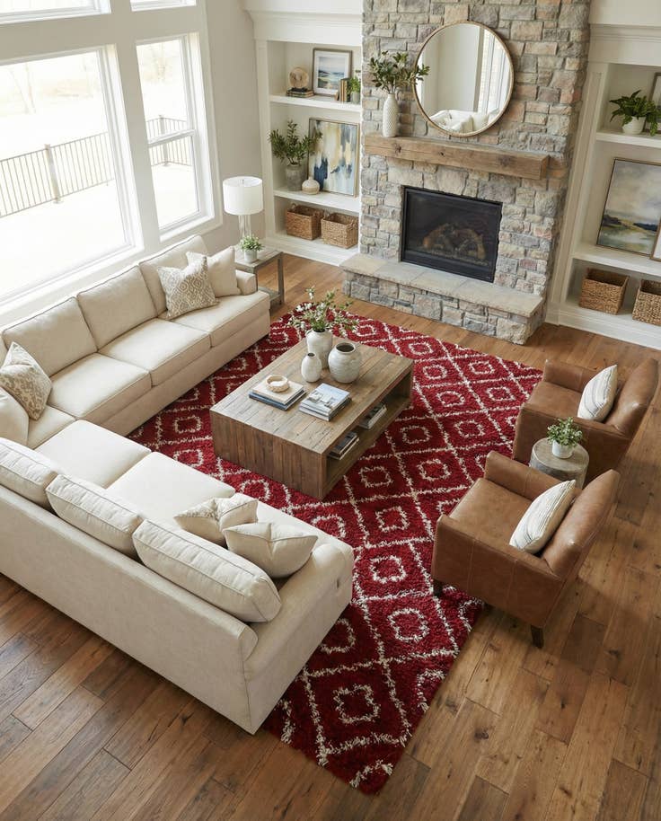 Detail image of 10' x 13' Lattice Shag Rug