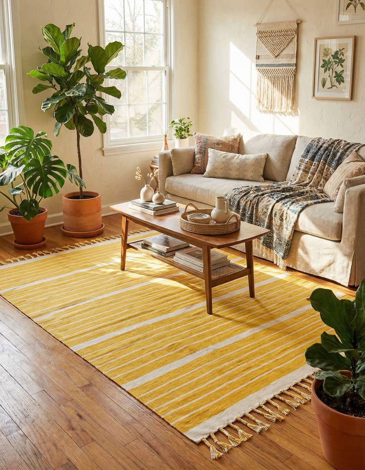 Detail image of 8' x 10' Hand Woven Chindi Cotton Rug