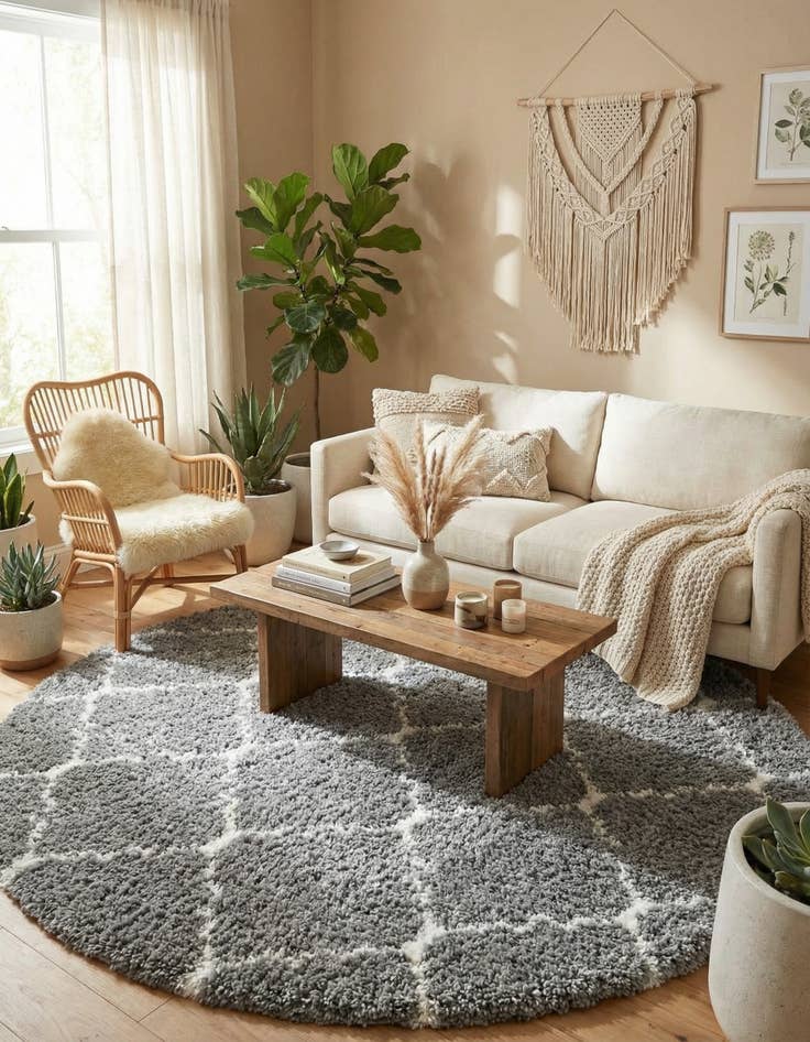 Detail image of 8' x 8' Marrakesh Shag Round Rug