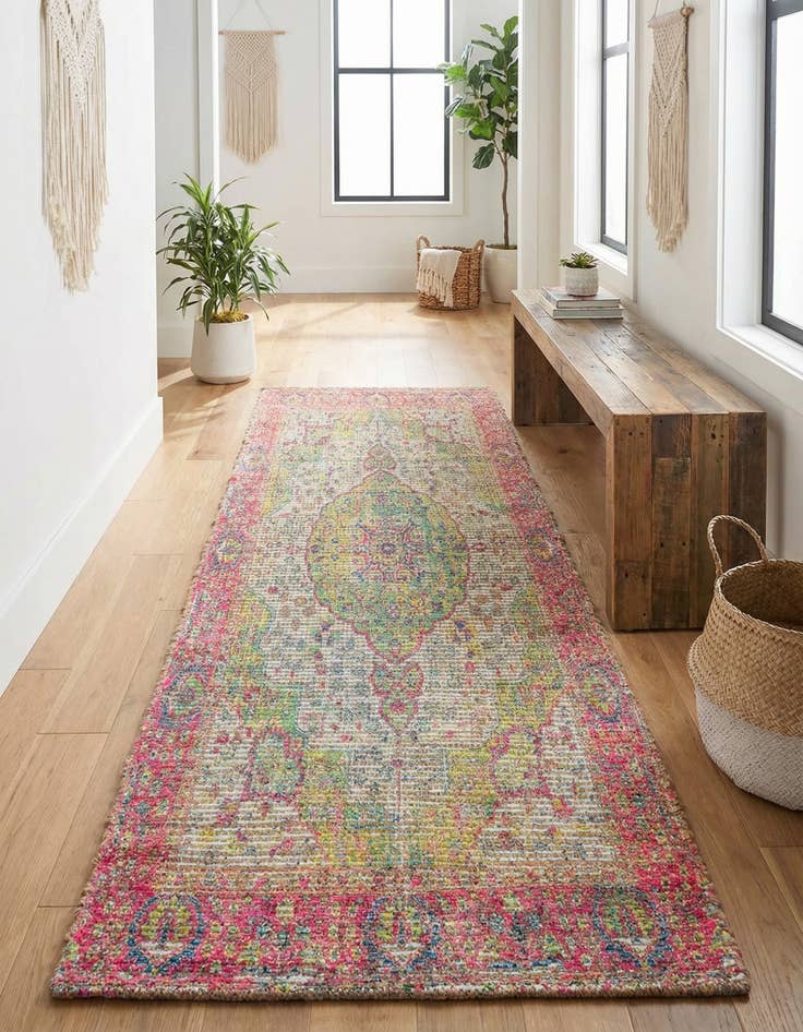 Detail image of 2' 2 x 6' 1 Hand Woven Chenille Jute Runner Rug