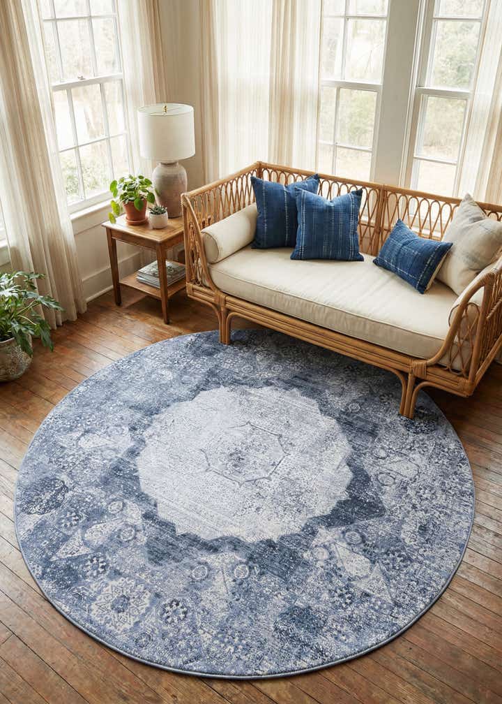 7' 10 x 7' 10 Washable Yara Round Rug
