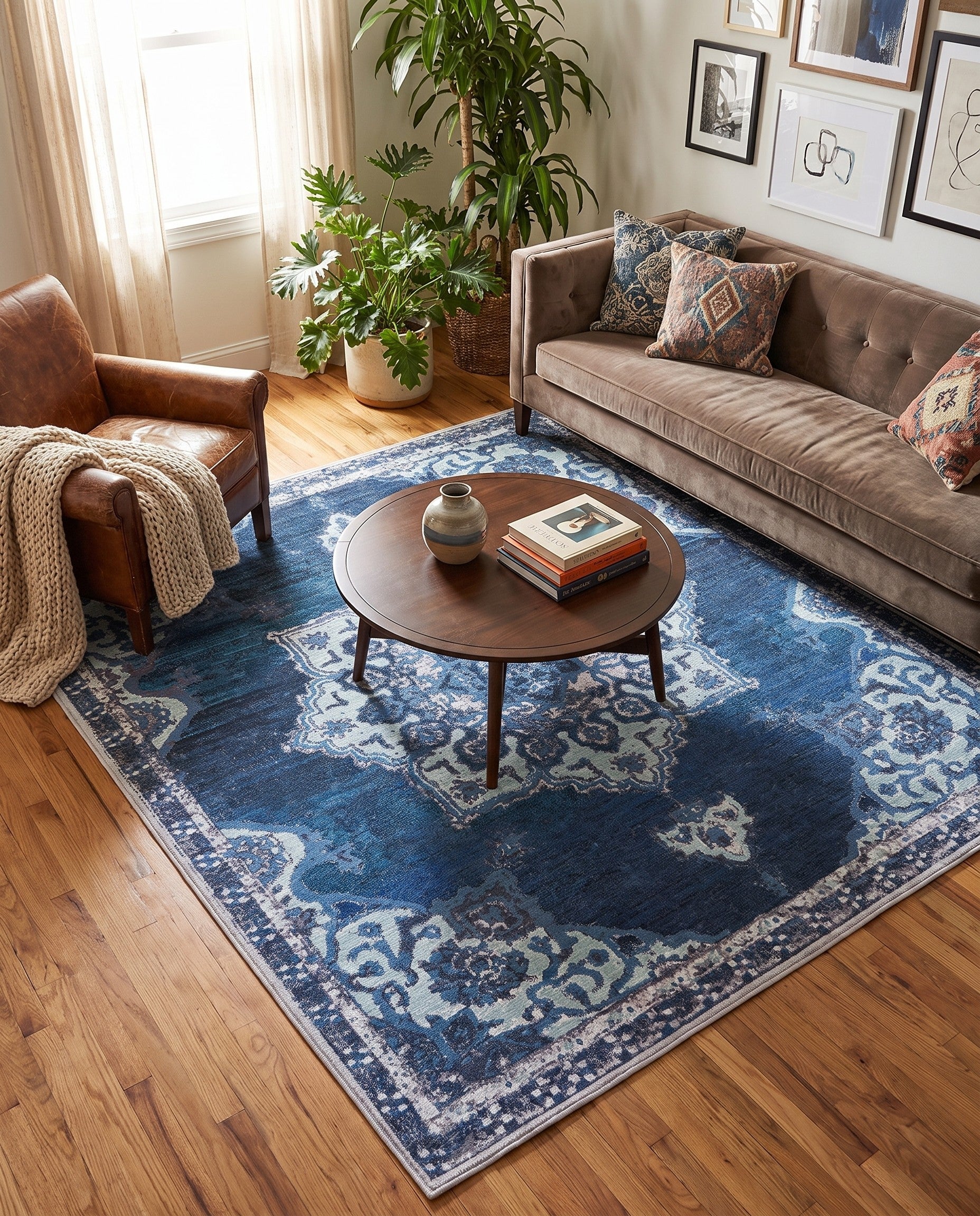 7' 3 x 7' 3 Washable Renaissance Square Rug