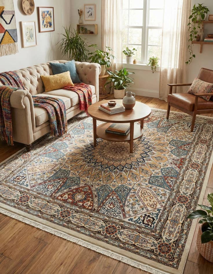 Detail image of 7' 10 x 10' Nain Design Rug