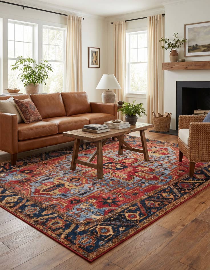 Detail image of 5' x 8' Easy-Clean Traditional Indoor / Outdoor Rug