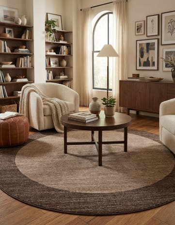 Light Brown Angelica Round Rug
