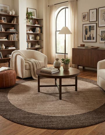 Light Brown Angelica Round Rug