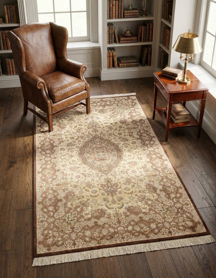 Detail image of 3' 3 x 5' Ghom Silk Rug