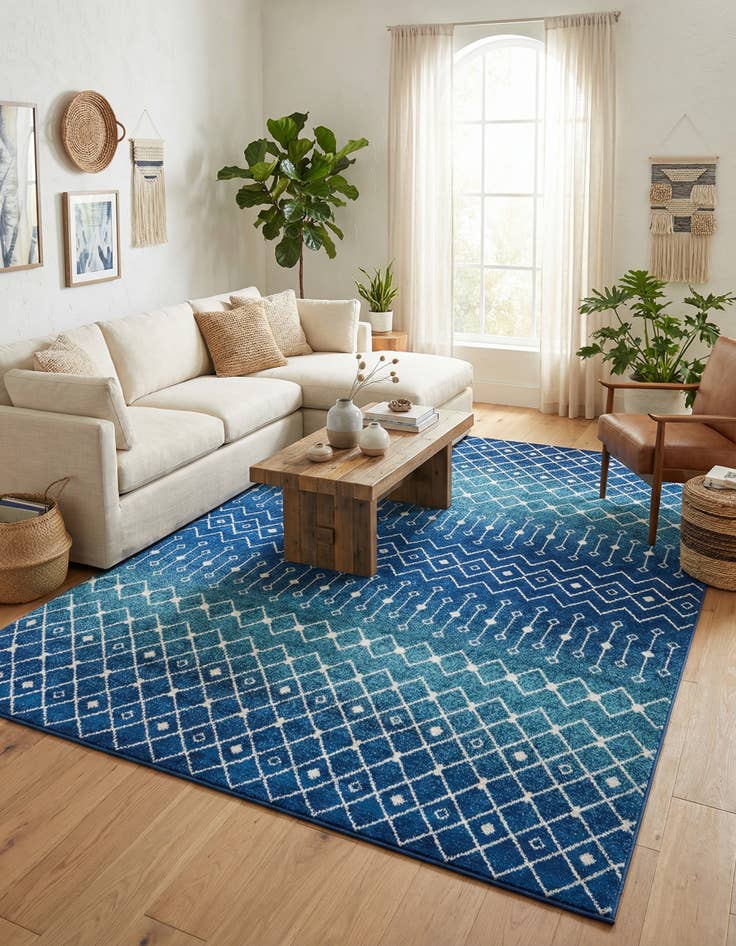 Detail image of 10' 8 x 14' Moroccan Trellis Rug