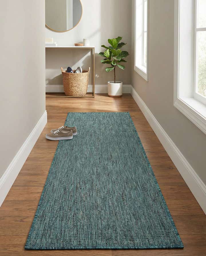 2' x 6' Easy-Clean Solid Indoor / Outdoor Runner Rug