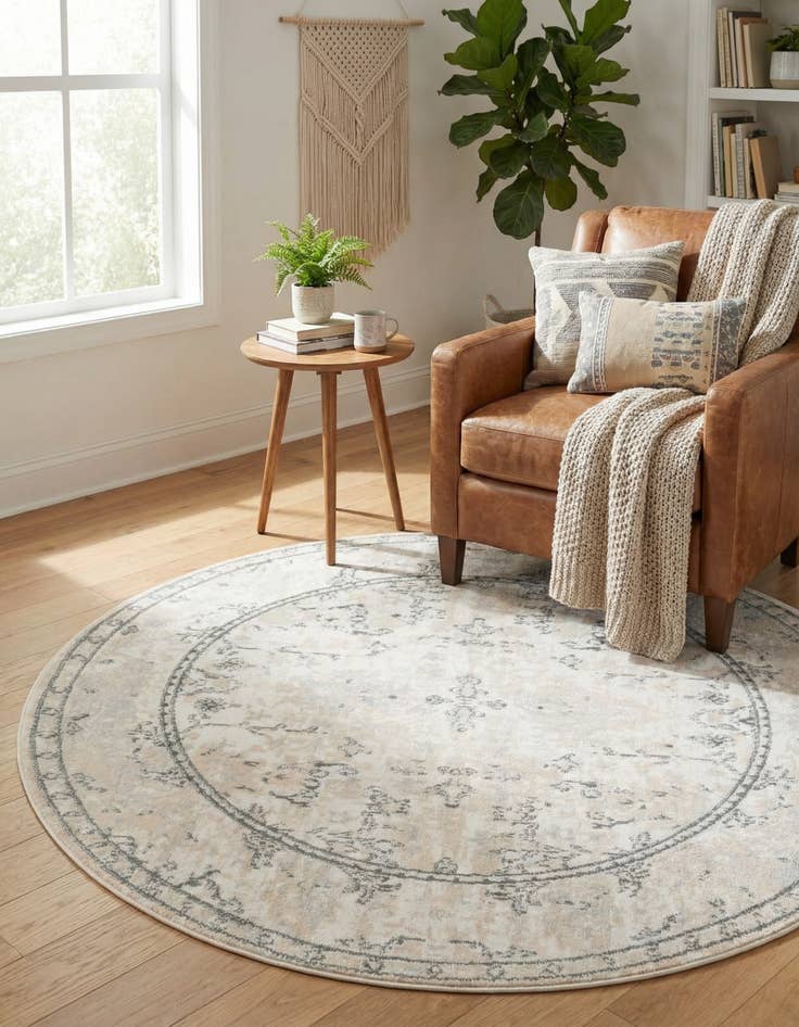 Detail image of  5' 3 x 5' 3 Oregon Round Rug