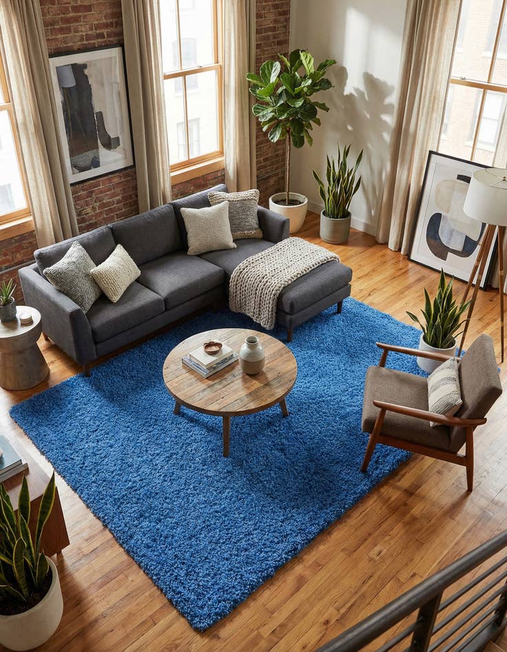 Detail image of  7' 10 x 11' Solid Shag Rug