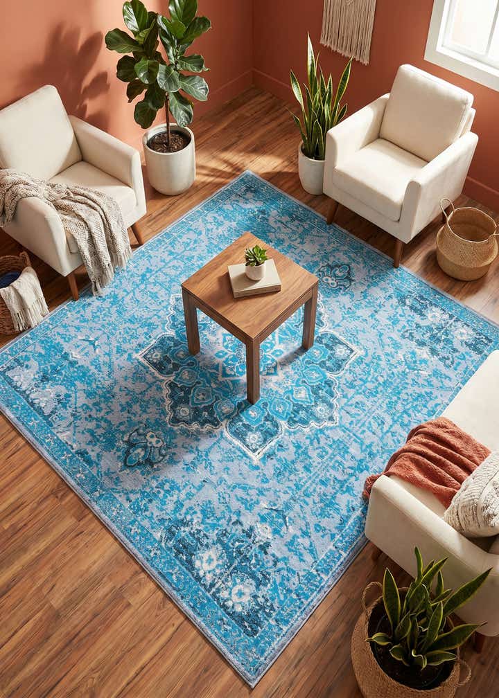 7' 3 x 7' 3 Washable Renaissance Square Rug