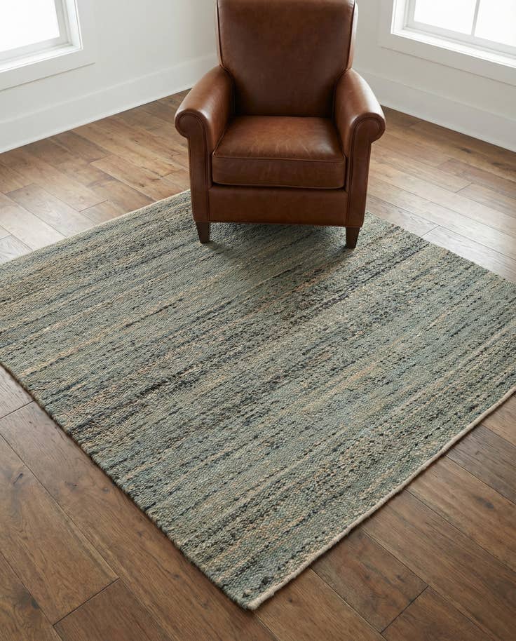 Detail image of 4' 1 x 4' 1 Hand Woven Palm Beach Jute Square Rug