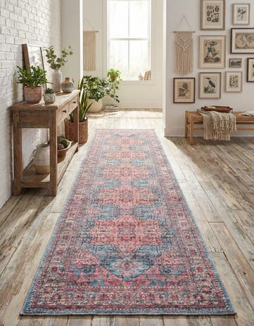 Blue Washable Maahru Runner Rug