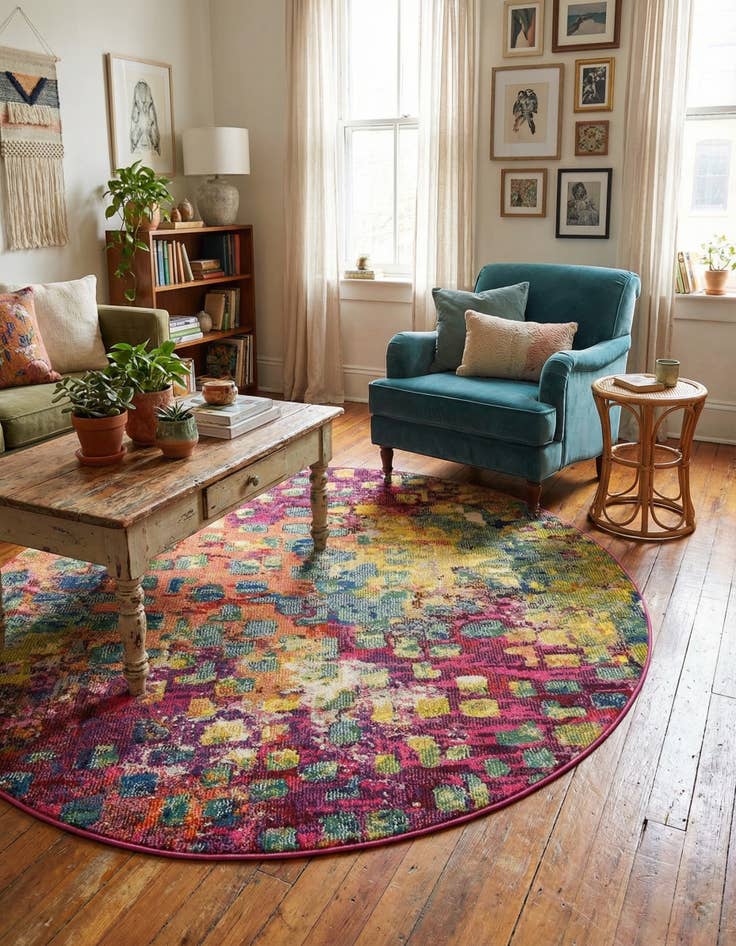 Detail image of 5' x 5' Washable Sevilla Round Rug