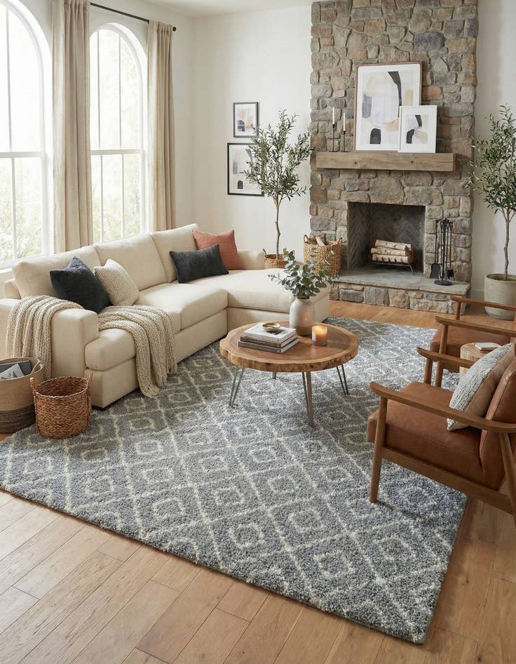 Detail image of 10' x 13' Trellis Shag Rug