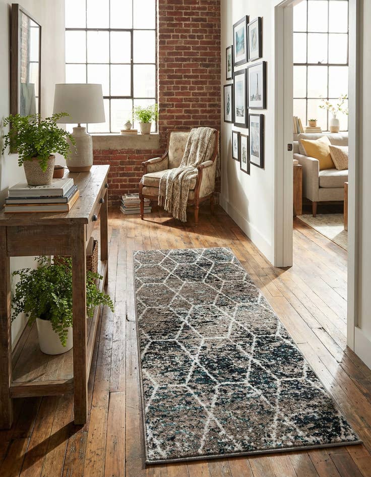 Detail image of 2' x 5' Lattice Frieze Runner Rug