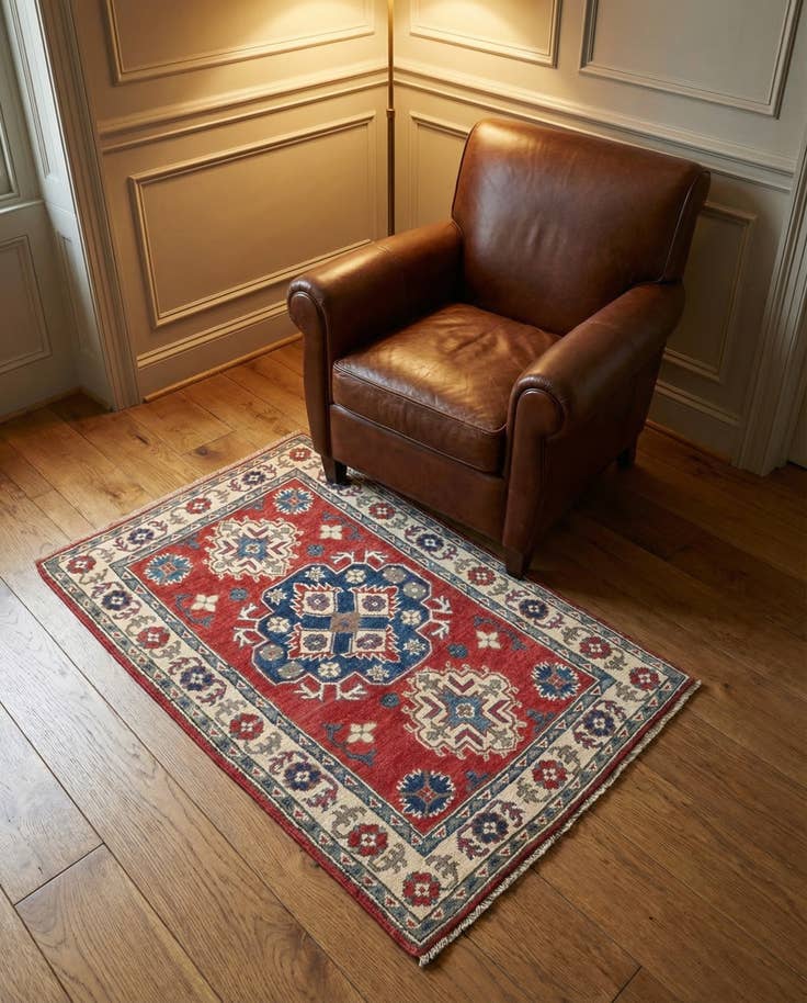 Detail image of 2' 7 x 4' 1 Hand Knotted Kazak Rug
