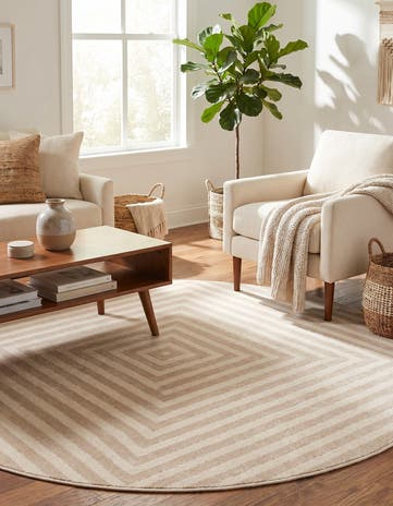 Ivory Contour Round Rug
