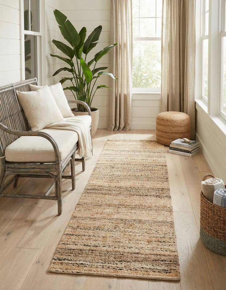 Detail image of 2' x 8' Hand Woven Palm Beach Jute Runner Rug