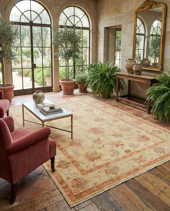 5' 9 x 8' Hand Knotted Oushak Wool Rug