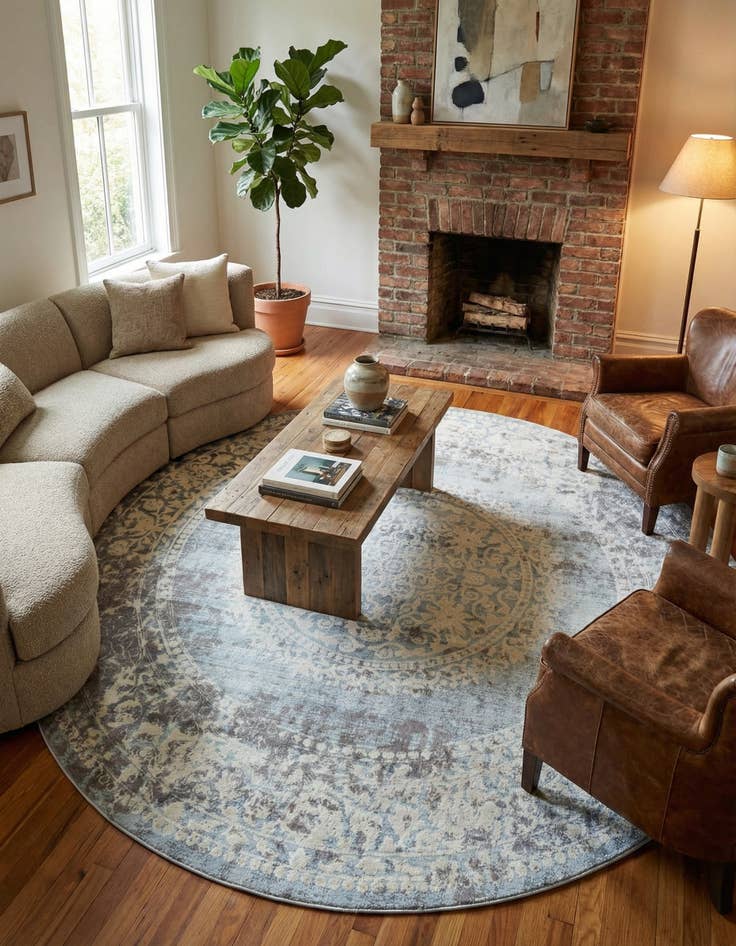 Detail image of 8' x 8' Modern Classical Round Rug