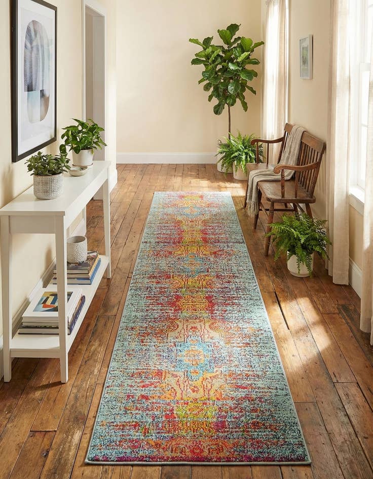 Detail image of 2' 7 x 10' Washable Arte Runner Rug