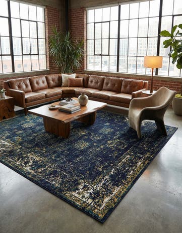 Navy Blue Monte Carlo Rug