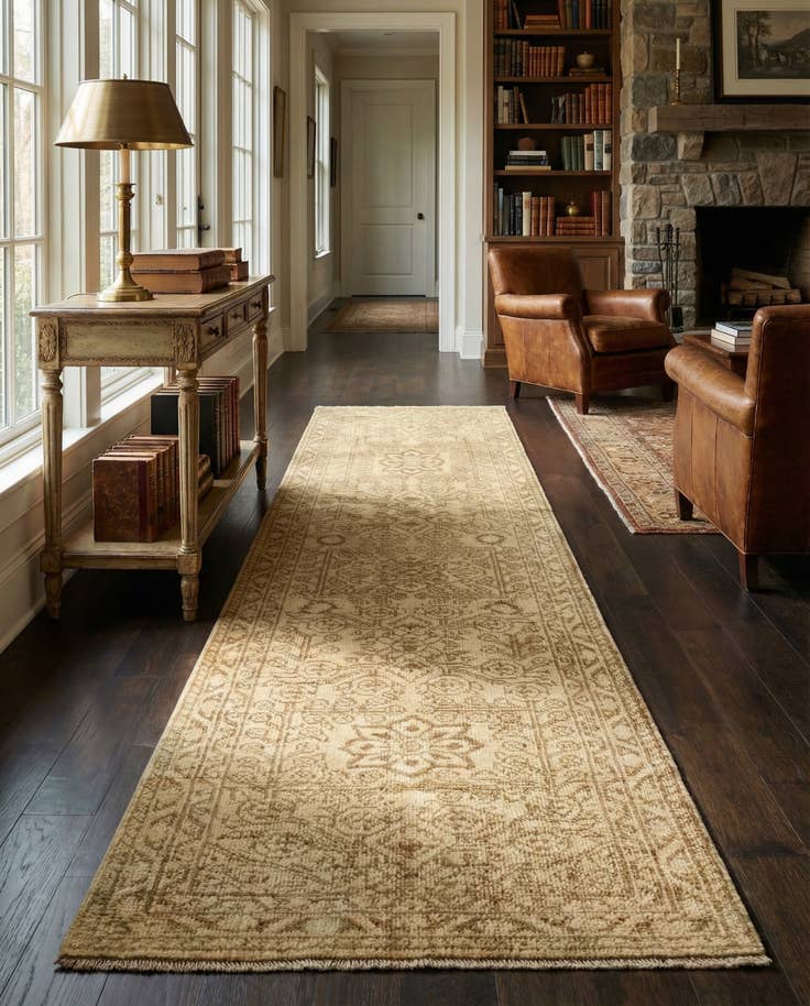 Detail image of 2' 5 x 8' 1 Hand Knotted Oushak Wool Runner Rug