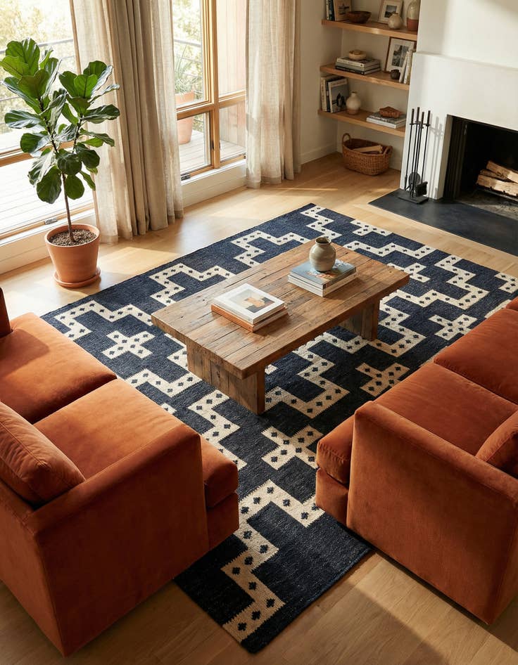 Detail image of  6' 1 x 9'  Hand Woven Kilim Wool Rug