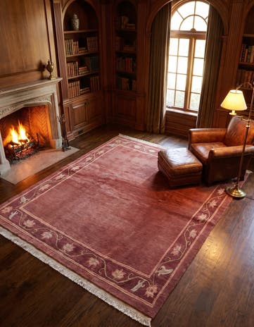 6' 8 x 7' 11 Hand Knotted Nepal Wool Square Rug