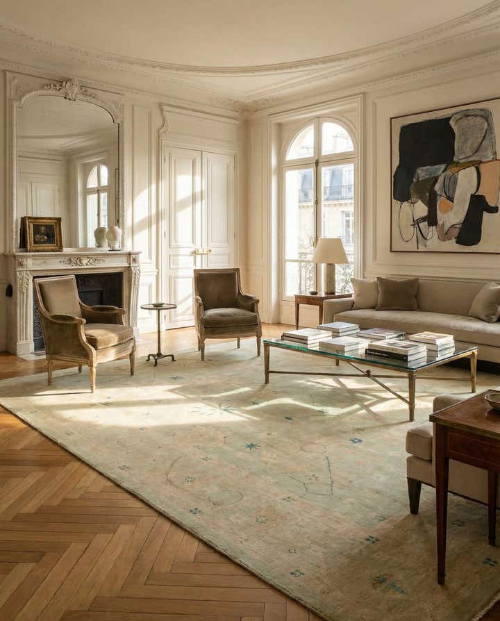 8' 10 x 11' 11 Hand Knotted Oushak Wool Rug