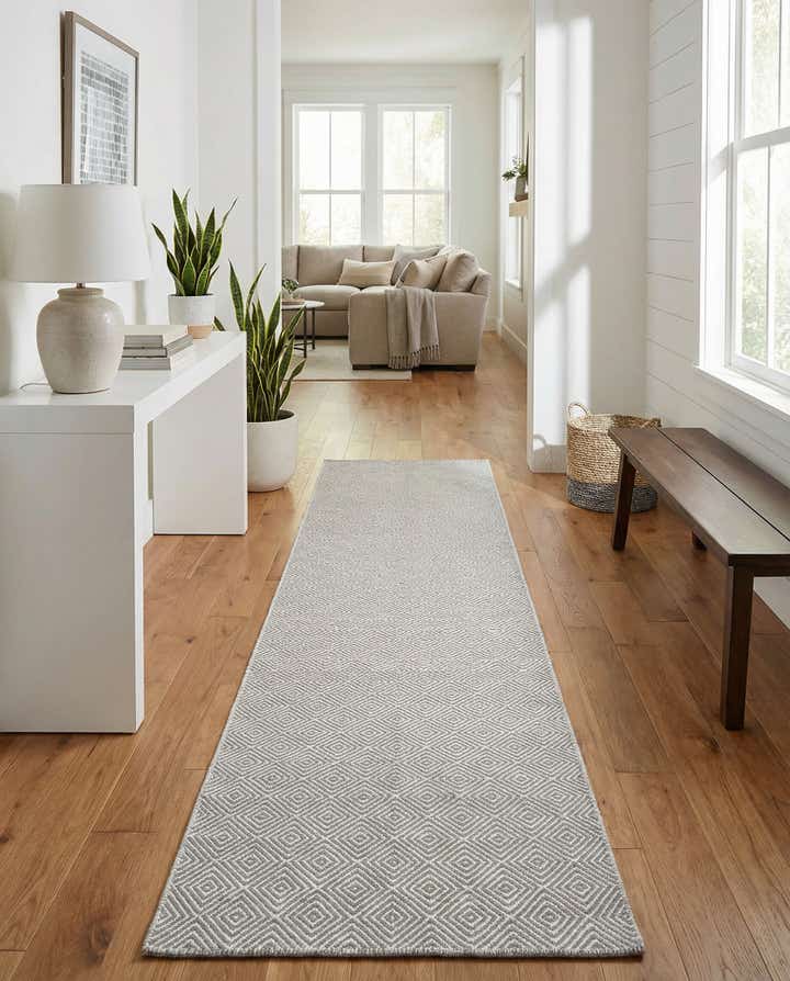 2' 7 x 14' 1 Hand Woven Geo Trellis Flatweave Runner Rug