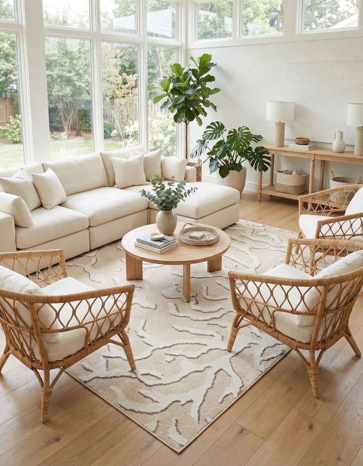 Detail image of  10' x 10'  Washable Sabrina Soto Indoor / Outdoor Square Rug